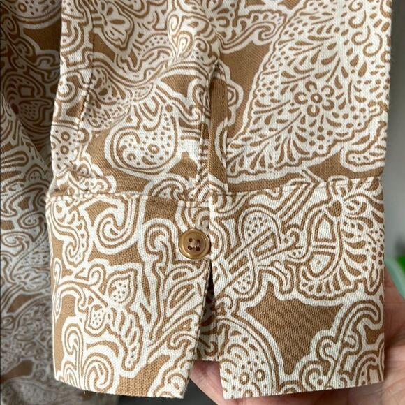Jones New York Beige and White Paisley Linen Blend NWOT - Picture 7 of 10